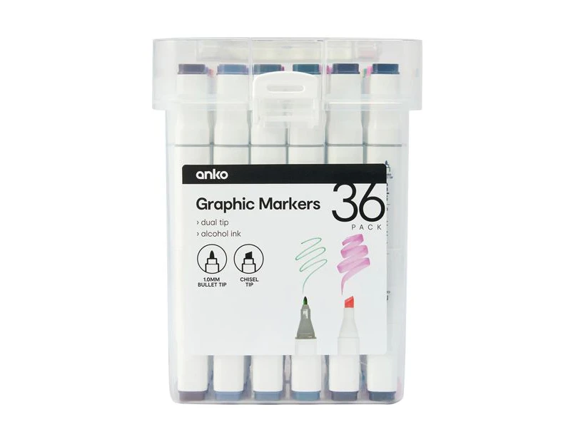 Graphic Markers, 36 Pack - Anko