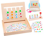 Zaloife Montessori Toys Wooden Puzzle Sorting Box Kids Educational Toys with Hourglass Game, Wooden Toys Children's Toys