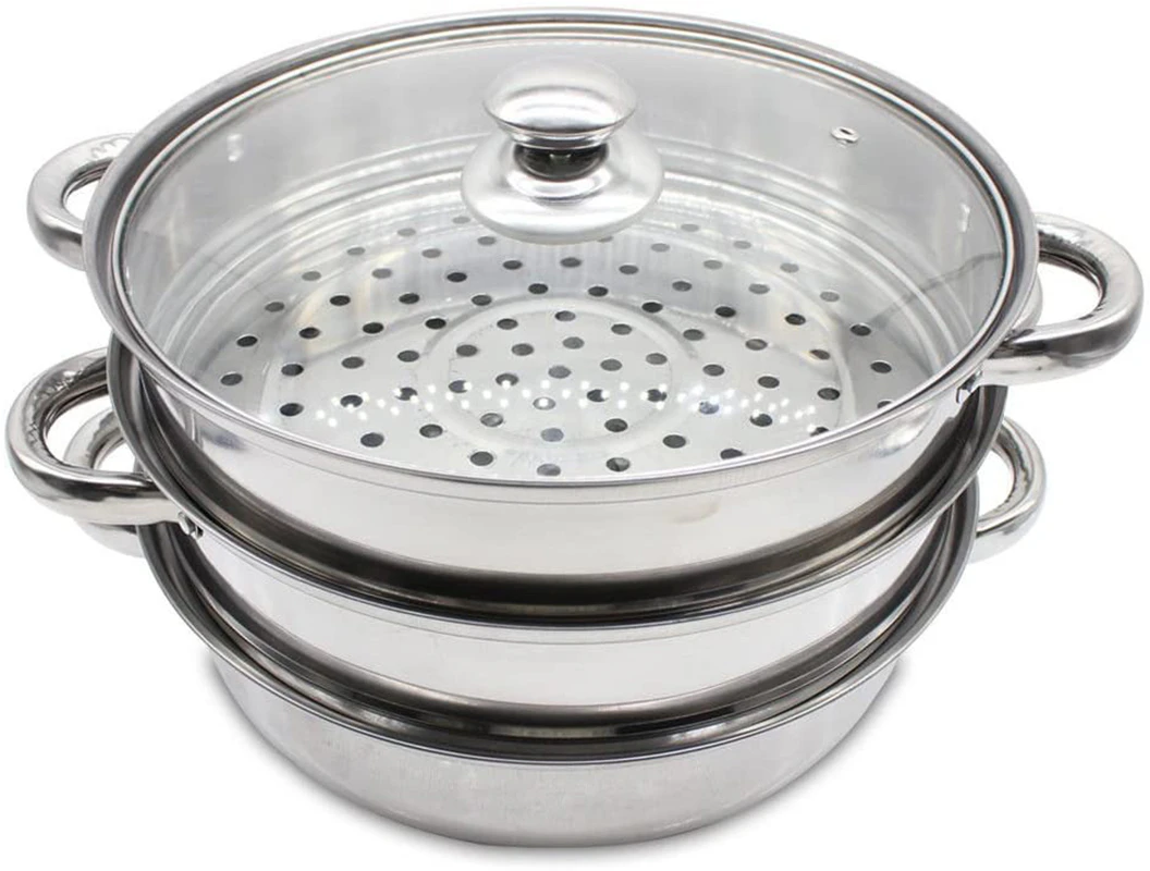 High quality 3 tier stainless steel steamer pressure cooker pressure cooker set glass lid