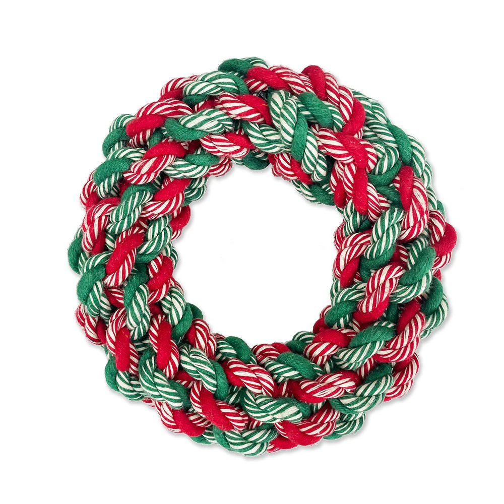 Wreath Rope Small 15cm Christmas Dog & Puppy Toy by Prestige