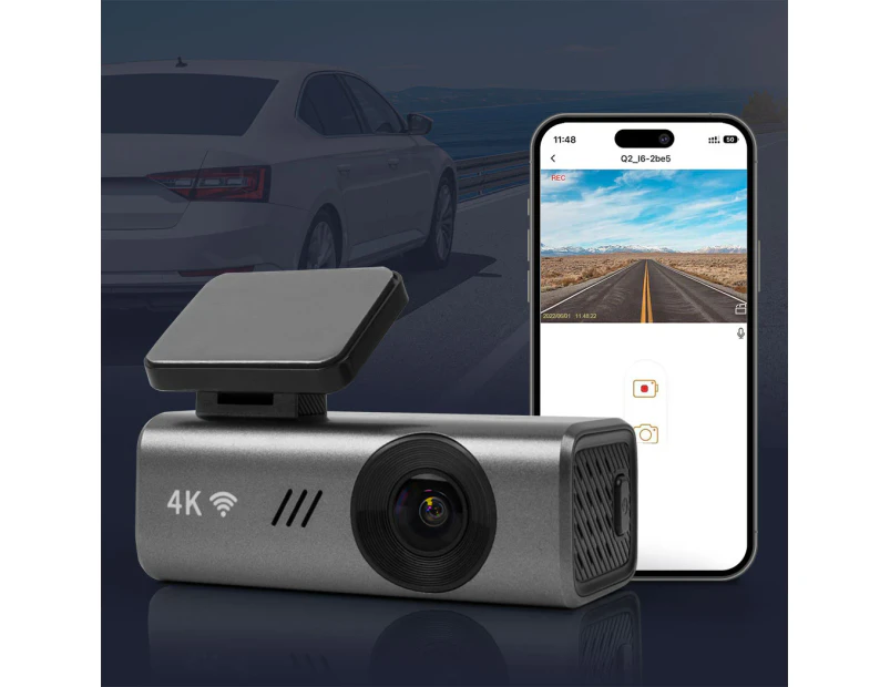 Dash Camera 4K Wifi Car Recorder Voice Control Night Vision Parking Monitor 64G