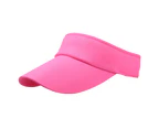 Summer Unisex Polyester Outdoor Sports Anti-UV Cap Hat Breathable Sunhat Rose Red