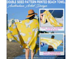 Aussie Sand-Free Beach Towel - 100% Recycled Microfibre XXL Quick Dry Australian Design - OZ Smart - Cockatoo/Yellow