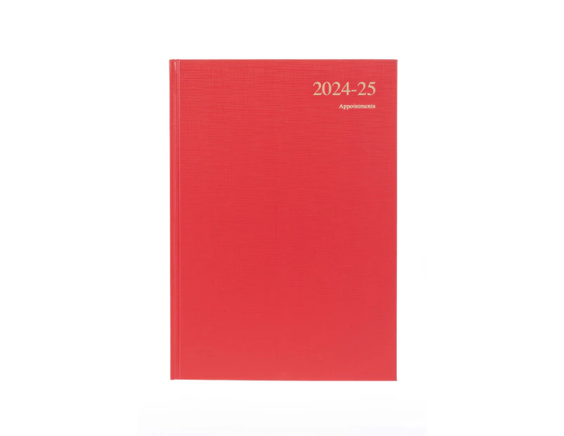 2024-2025 Financial Year Diary Collins Essential A4 Day to Page Red w/ Appt ESSA41M.15