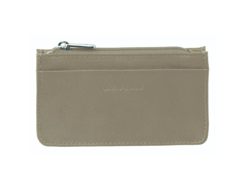 Pierre Cardin Ladies Women Soft Italian Leather Coin Purse Holder Wallet - Taupe