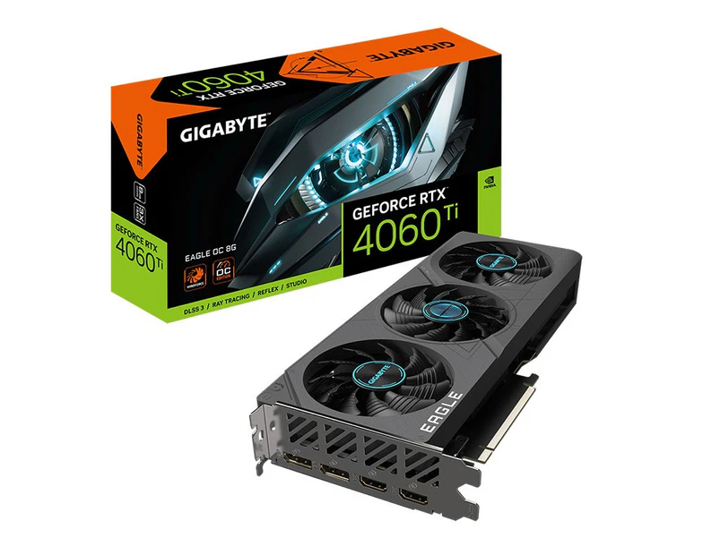 Gigabyte nVidia GeForce RTX 4060 Ti EAGLE OC ICE-8GD GDDR6 Video Card, PCI-E 4.0, 2550MHz Core Clock, 2x DP 1.4a, 2x HDMI 2.1a