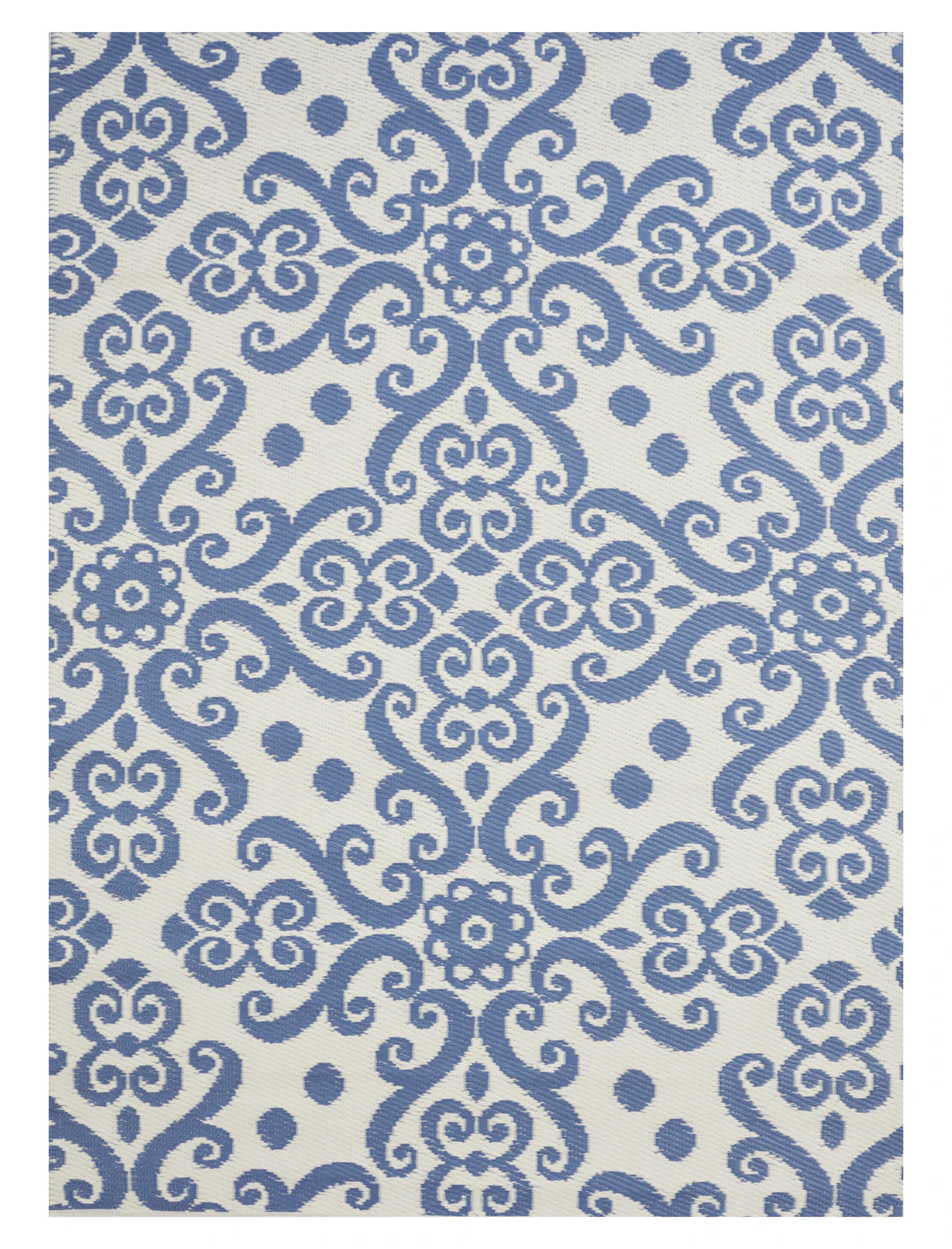 Harbor Stripes Blue Ivory Woven Waterproof Outdoor Rug - 4 Sizes - Blue