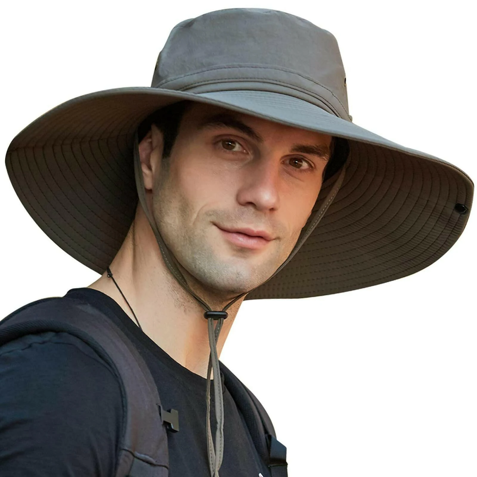 Adventure Wide Brim Sun Hat for Men and Women - Waterproof UPF50+ Material & Chin Strap - OZ Smart - Army Green