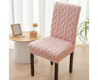 Set of 4Pcs Stretch Dining Room Chair Covers Jacquard Chair Slipcovers Removable Washable Pink