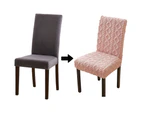 Set of 4Pcs Stretch Dining Room Chair Covers Jacquard Chair Slipcovers Removable Washable Pink