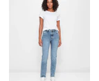 Target High Rise Full Length Straight Denim Jeans - Blue