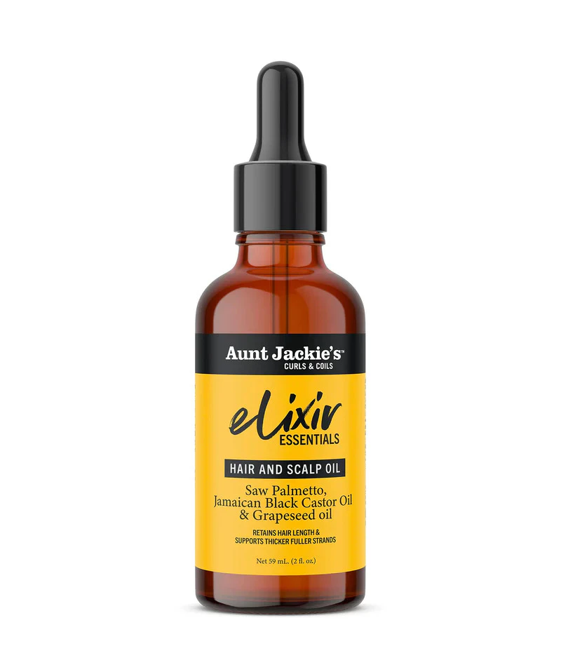 Aunt Jackie's Elixir Essentials Saw Palmetto & Jamaican Black Castor Hair & Scalp Oil 59mL(2oz)