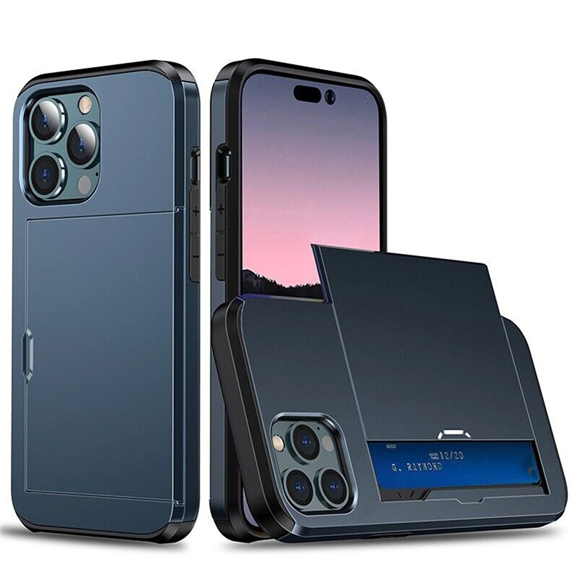 Clear Shockproof Bumper Case Cover For iPhone 15 14 13 12 11 Pro Max XS XR Plus - Dark Blue - For Apple iPhone 11 Pro Max