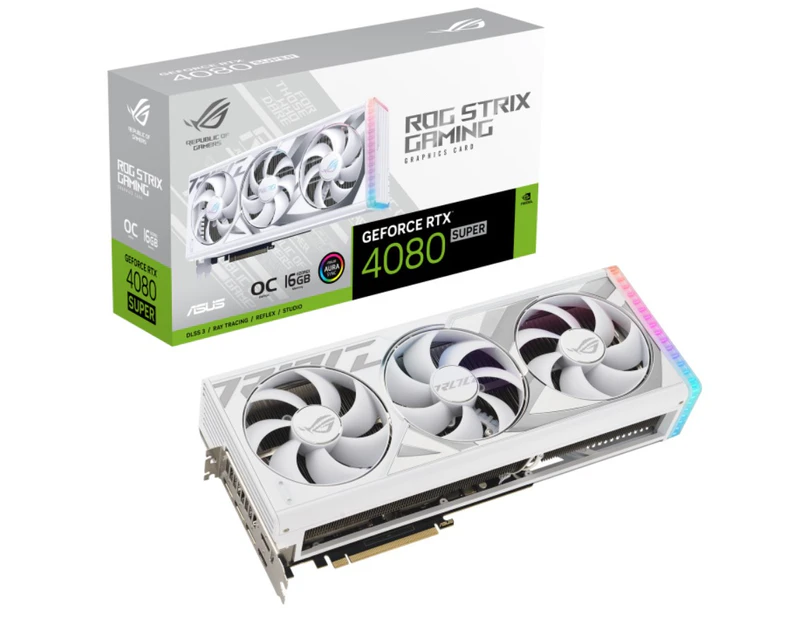 ASUS nVidia GeForce ROG-STRIX-RTX4080S-O16G-WHITE RTX4080 SUPER 16GB GDDR6X White OC Edition