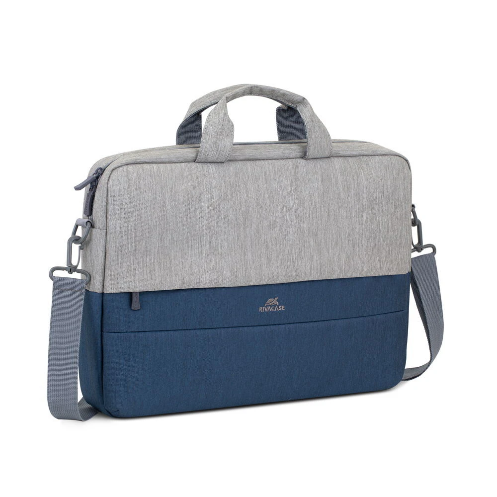 Rivacase Prater Anti-theft Designed Carry Bag - For 15.6"-16" Laptop - Grey/Dark Blue [7532]