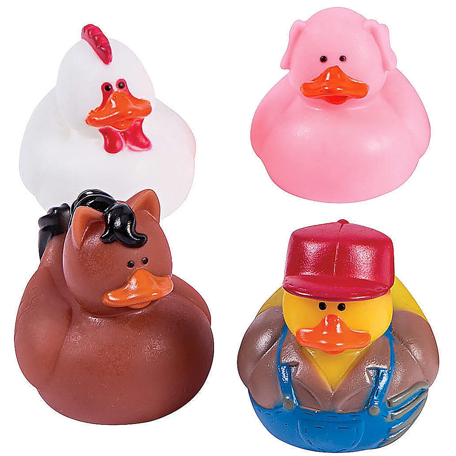 Farmyard Rubber Ducks (Pack of 12)