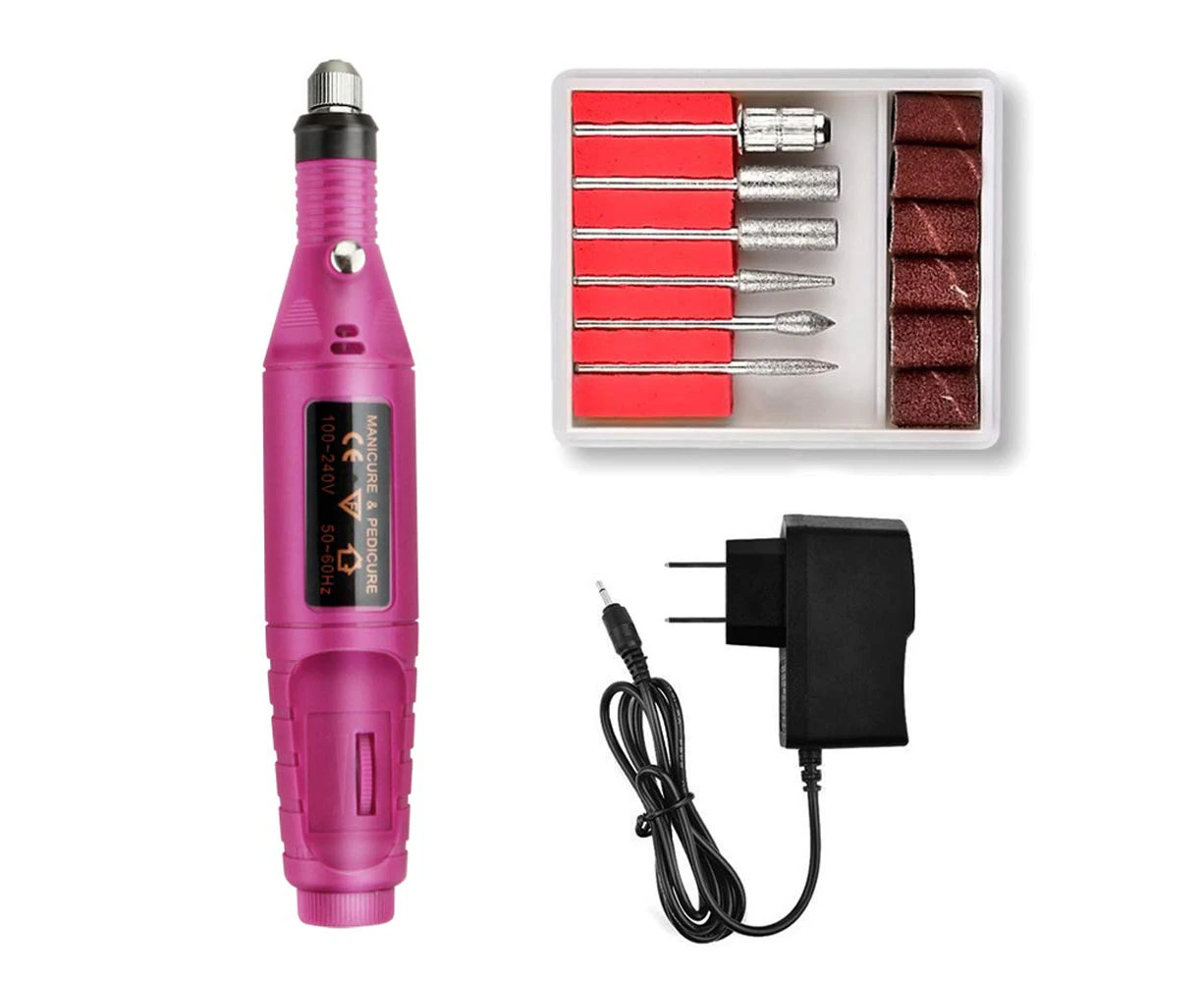 Electric Nail Drill Manicure & Pedicure Care Set，Mini Nail Kit System for Buffing, Grooming, and Polishing of Nails at Home