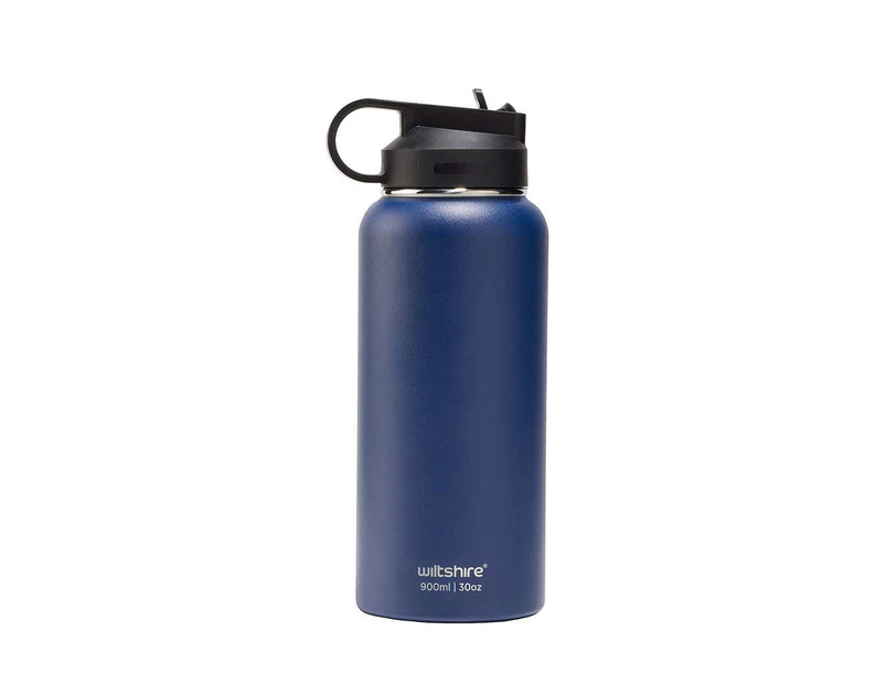 Wiltshire Insulated Reusable Stainless Steel Water Drink Bottle Navy 900ml