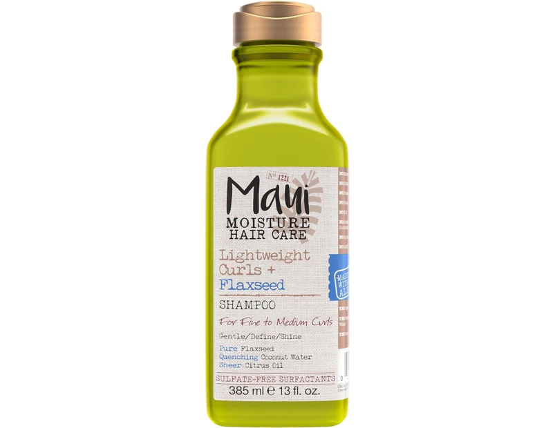 Maui Moisture Lightweight Curls + Citrus Fragranced Flaxseed Shampoo For Curly & Wavy Hair 385mL