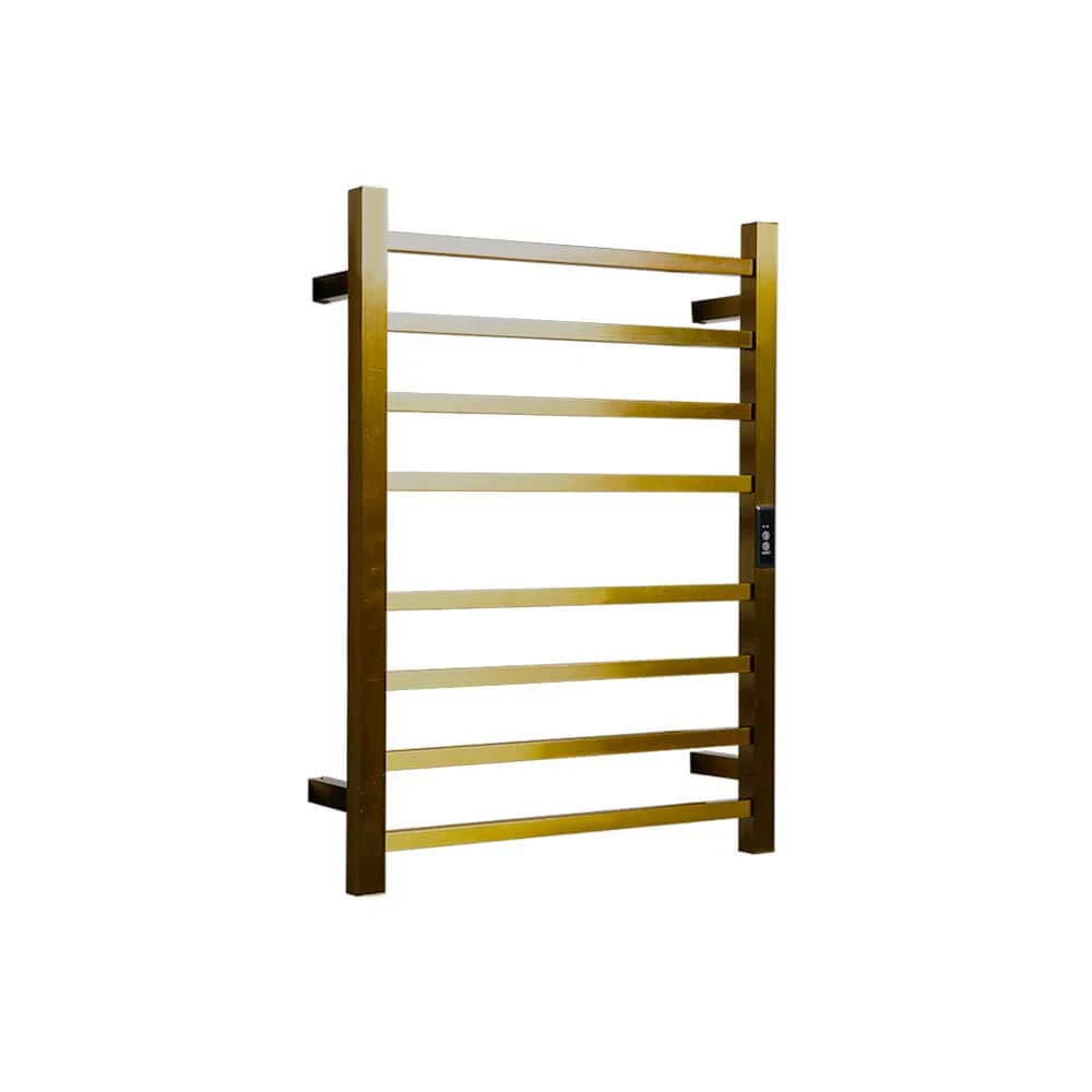 HOTWIRE Hotwire Heated Towel Rail - Square Bar (H700mmxW530mm) with Timer - Gold