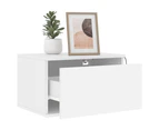 vidaXL Wall-mounted Bedside Cabinet with LED Lights White