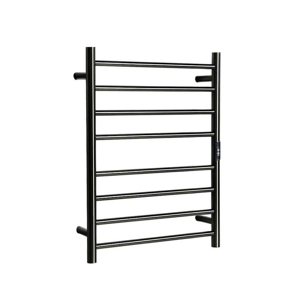 HOTWIRE Hotwire Heated Towel Rail - Round Bar (H700mmxW530mm) with Timer - Gun Metal