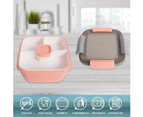 Lunch Box Leak-Proof Bento Box Salad Container With Dressing Container 3 Compartments Salad Box-To-Go For Salads And Snacks, Lunch Box Microwave Heating Fo