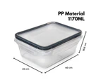 GOMINIMO 10 Pack Rectangular Airtight Food Storage Container Set (Transparent and Black) GO-STO-104-ZG