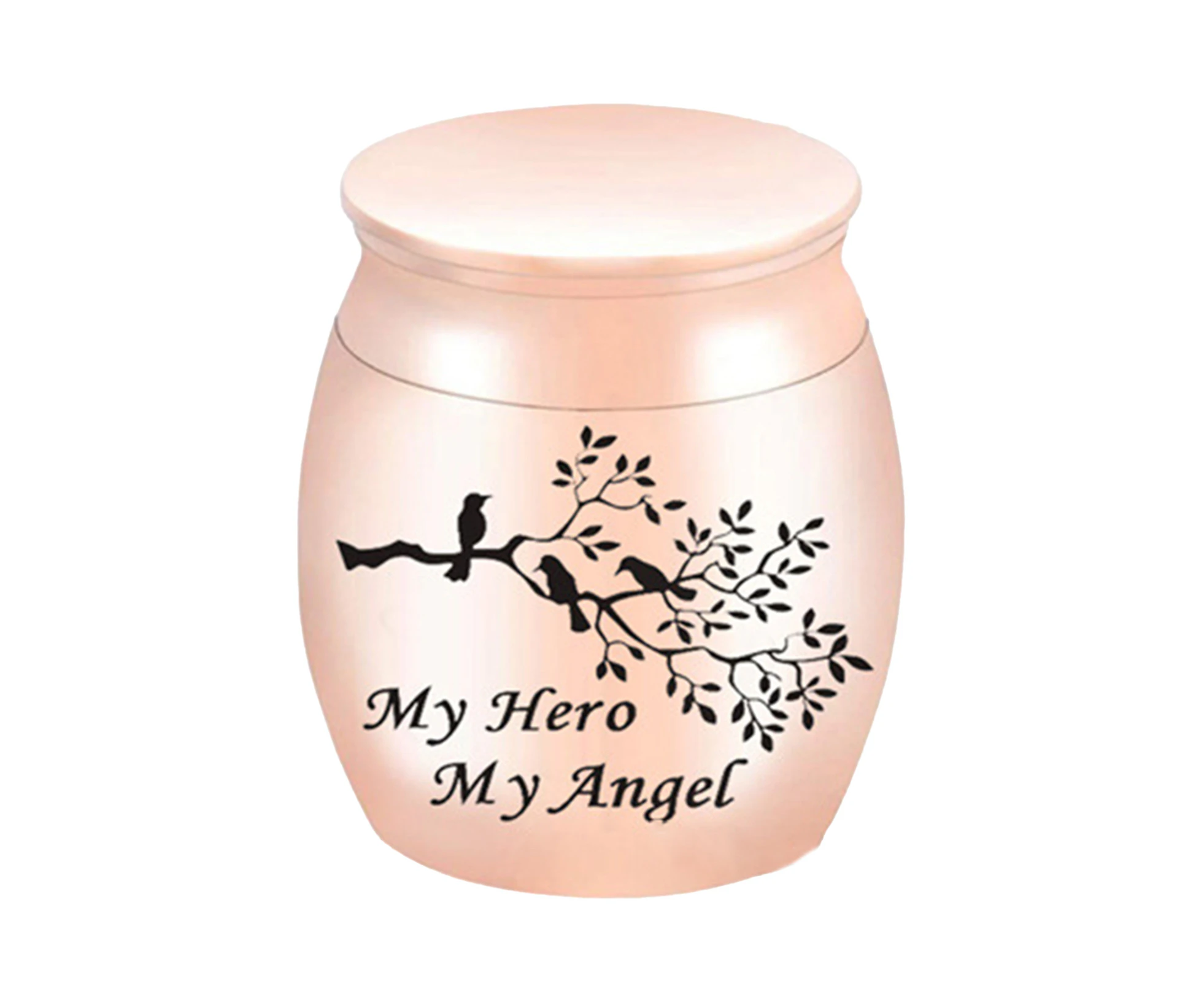 Attractive Pets Ashes Urn Smooth Surface Metal Compact Portable Pets Ashes Casket for Home-Rose Gold