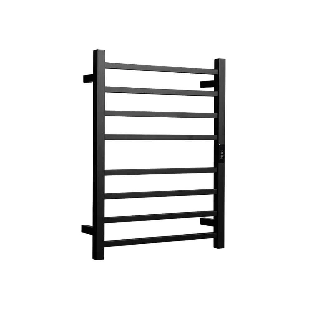 HOTWIRE Hotwire Heated Towel Rail - Square Bar (H700mmxW530mm) with Timer - Black