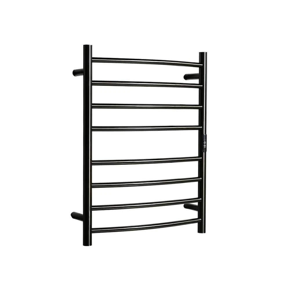 HOTWIRE Hotwire Heated Towel Rail - Curved Round Bar (H700mmxW530mm) with Timer - Gun Metal