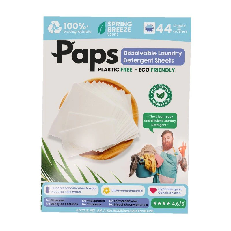 Paps Dissolvable Laundry Detergent Sheets Scent: Spring Breeze