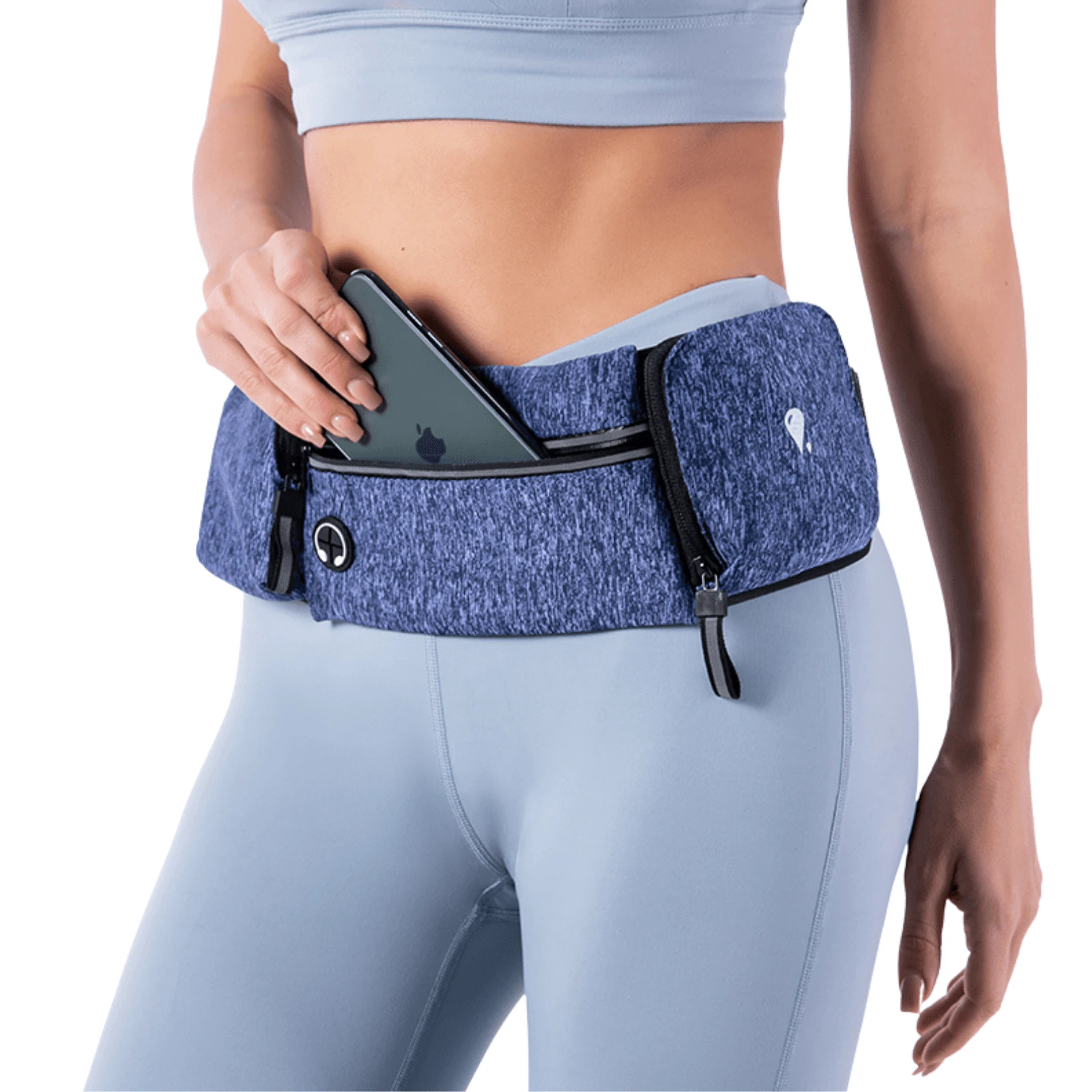 Running Belt Waistpack with Bottle Holder - Bum Bag Fanny Pack - Lightweight and QuickDry - OZ Smart - Blue