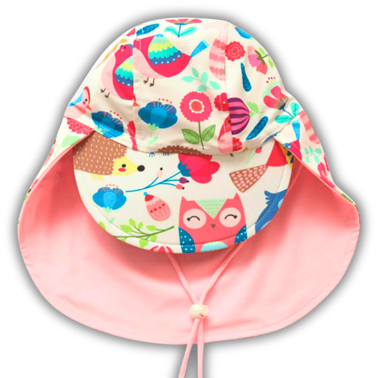 Kid's Swimming Legionnaires Sun Hat - UPF50+ Neck Flap and Wide Brim - OZ Smart - Pink