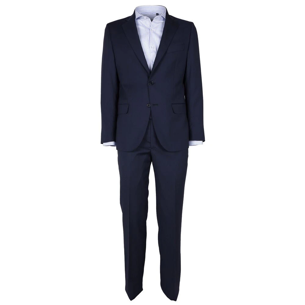 Made in Italy Sleek Sapphire Wool Men's Suit - IT46 | S