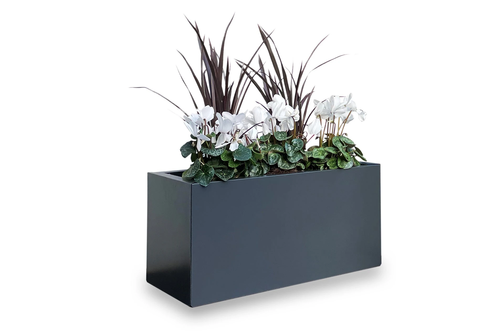 Greenlife Metal Designer Planter Box with Base 600 x 300 x 300mm Charcoal