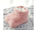 Electric Foot Warmer Heated Warming Feet Heating Boots Slipper Tools Socks Heart - Pink