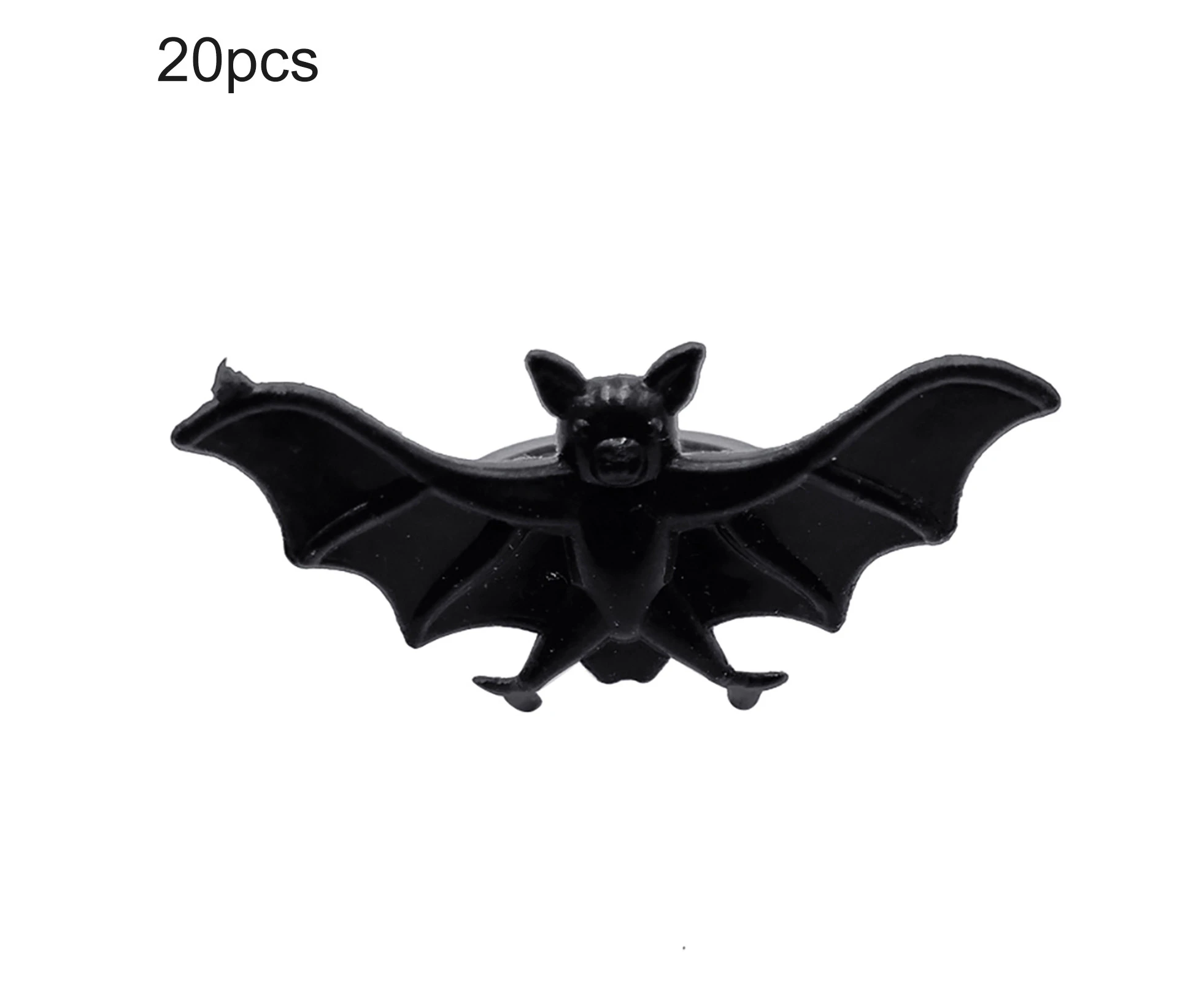 Plastic Spider/Bat Women Finger Ring Halloween Christmas Birthday Party Decor-Black 20Pcs