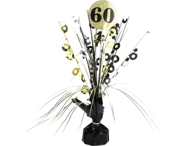 Prismatic Black and Gold 60th Birthday Spray Centrepiece