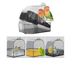 Parrot Bath Box Leak-proof Transparent Wall-mounted Bird Bathtub Parrots Bathroom Cage Accessories