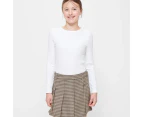 Target Check Pleat Mini Skirt - Brown