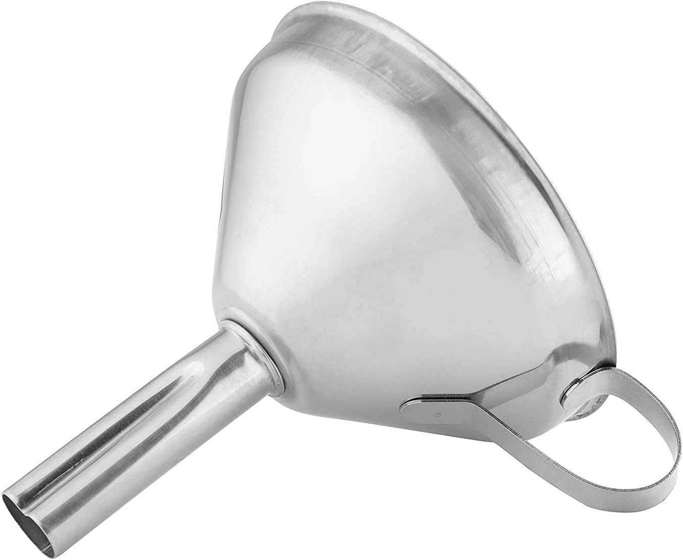 Stainless Steel Funnel with Handle, Kitchen Utensil for Filling Bottles Liquid Transfer, Metal Funnel Diameter 10cm