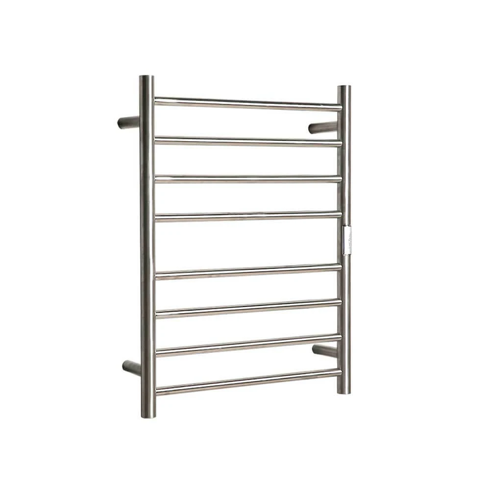 HOTWIRE Hotwire Heated Towel Rail - Round Bar (H700mmxW530mm) with Timer - Brushed Finish