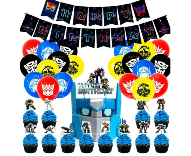 Full Party Set Transformers Party Set Party Supplies Kids Children Birthday Decoration