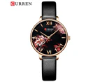 CURREN Watch for Women Waterproof Leather Watches Fashion Flower Quartz Wristwatch Female Clock Reloj Mujer Charms Ladies Gift