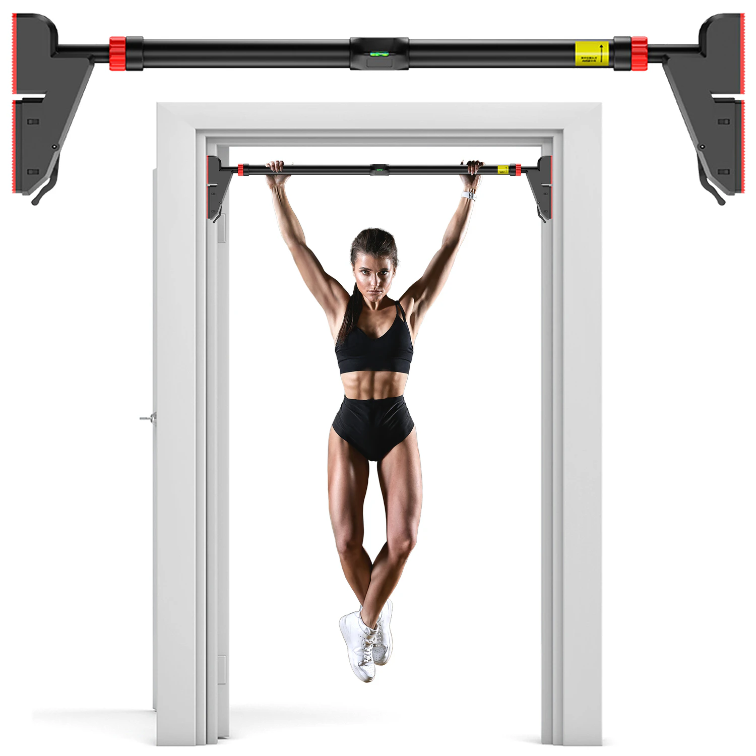 METEOR Doorway Pull Up Bar - Chin Up Bar,Push Up Bar,Bolt Free Pull Up Door Bar