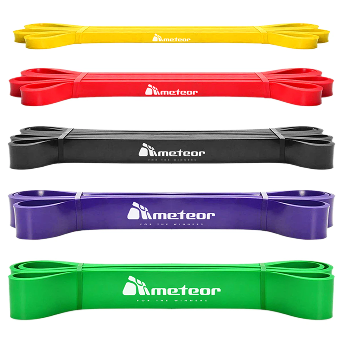 METEOR 5pcs Power Bands Resistance Bands Set - Exercise Bands, Workout Bands, Gym Bands, Loop Bands, Elastic Bands