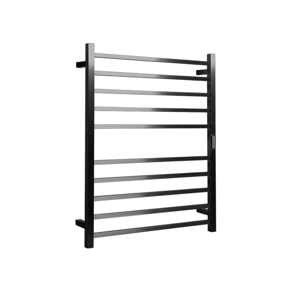 HOTWIRE Hotwire Heated Towel Rail - Square Bar (H900mmxW700mm) with Timer - Gun Metal