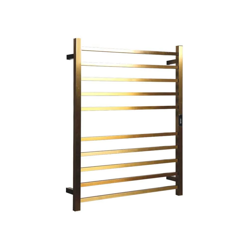 HOTWIRE Hotwire Heated Towel Rail - Square Bar (H900mmxW700mm) with Timer - Gold