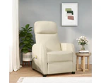 vidaXL Massage Chair Cream White Faux Leather